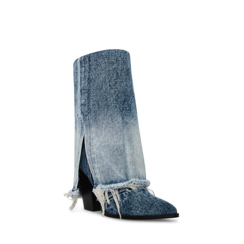 Botas Altas Steve Madden Livvy Denim Fabric Mujer Azules | ES ID206E